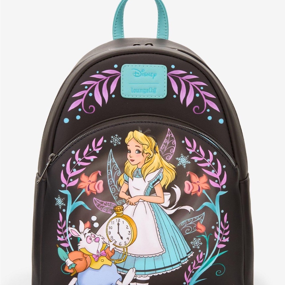 Loungefly Disney Alice in Wonderland Backpack - Black and Purple